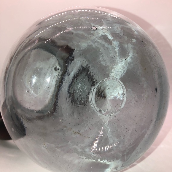 Hand Blown Glass Pitcher Made In Mexico 9” Height Purple Brown Glass Handle - Picture 8 of 11